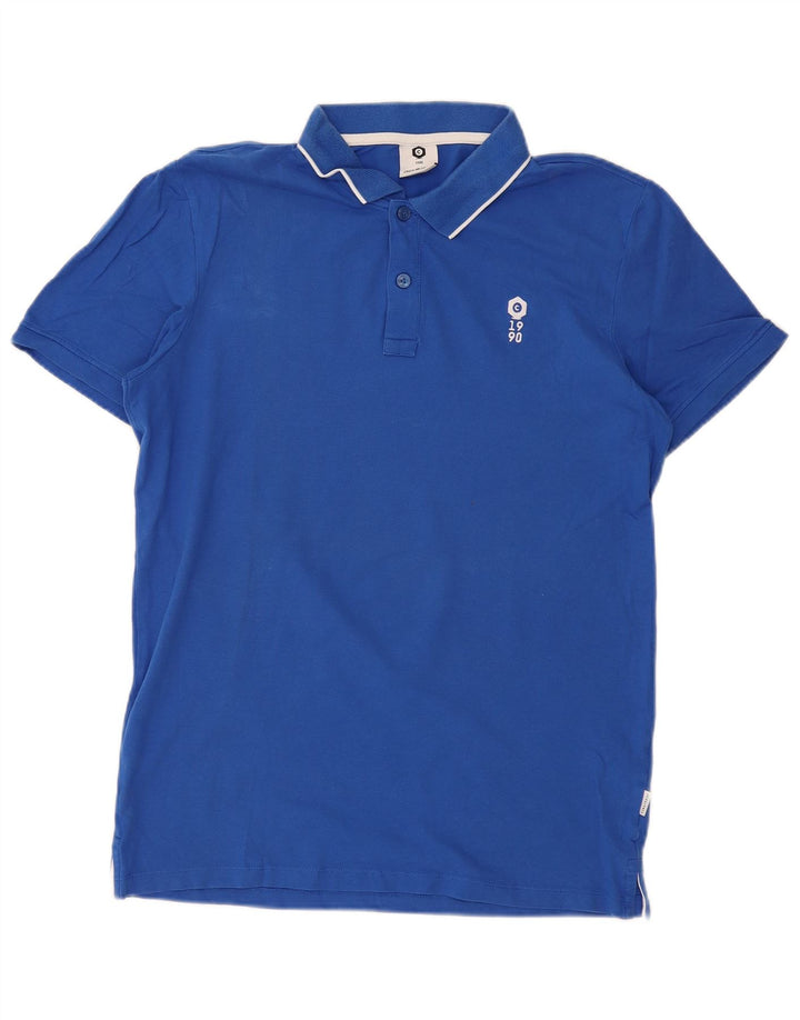 Męska koszulka polo JACK & JONES Core, średnioniebieska, bawełniana