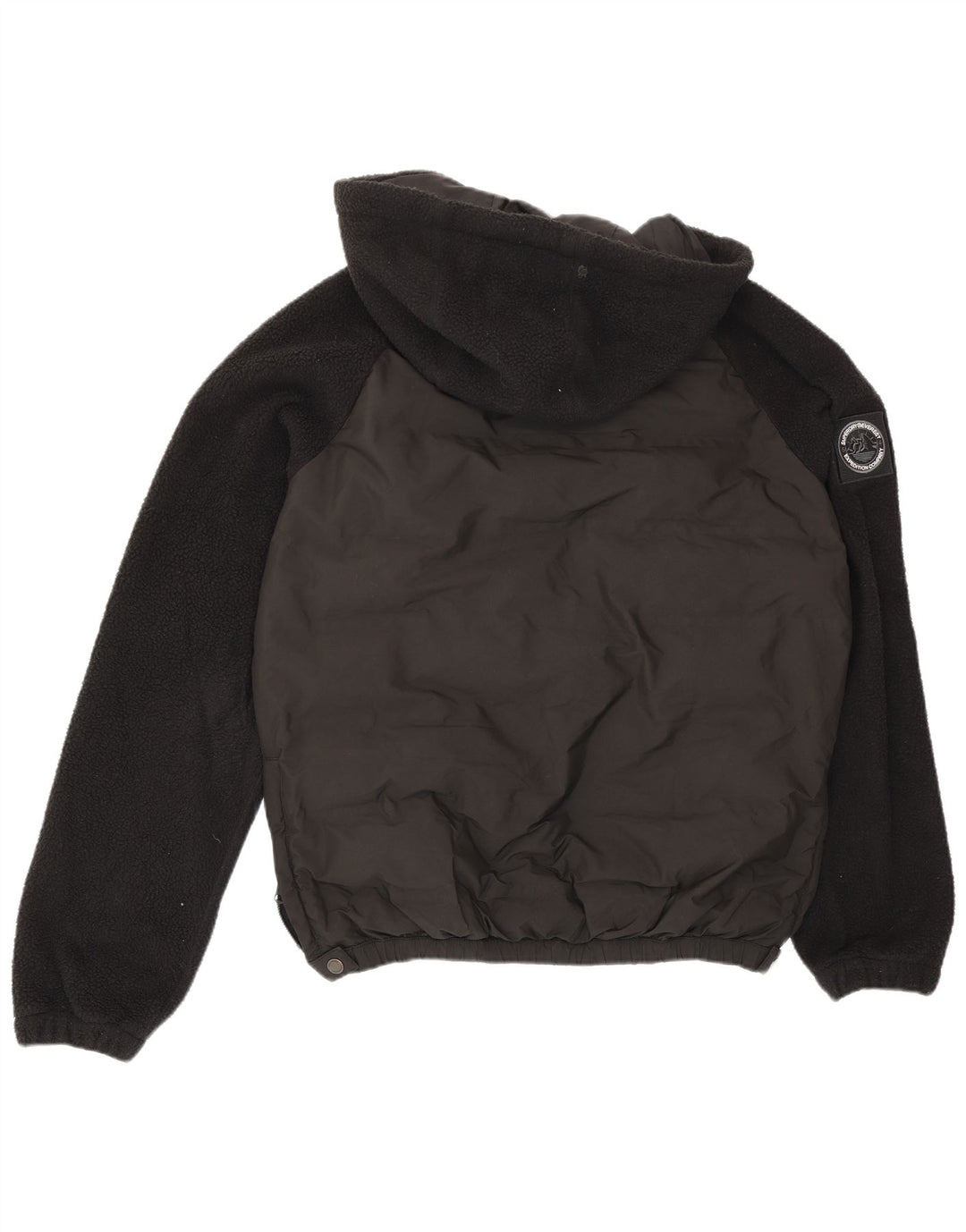 Męska wyściełana kurtka z kapturem Superdry UK 36, mała czarna, z blokami kolorów