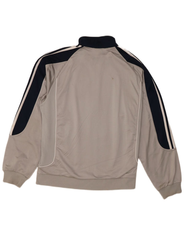 Adidas Męska bluza dresowa UK 42/44 Duży szary poliester z blokami kolorów