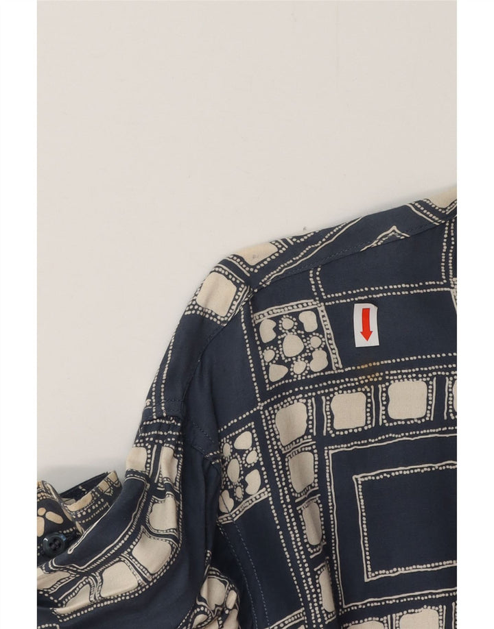 Koszula męska VINTAGE, duża, granatowa, geometryczna