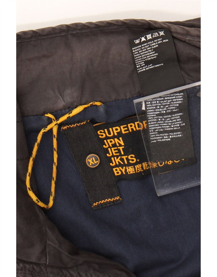 SUPERDRY Męska kurtka bomber z grafiką UK 42 XL, czarna bawełna