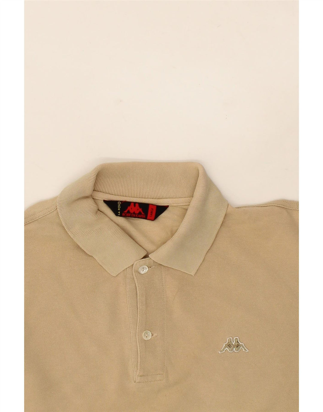 KAPPA Mens Polo Shirt Large Beige Cotton Vintage Kappa and Second-Hand Kappa from Messina Hembry 