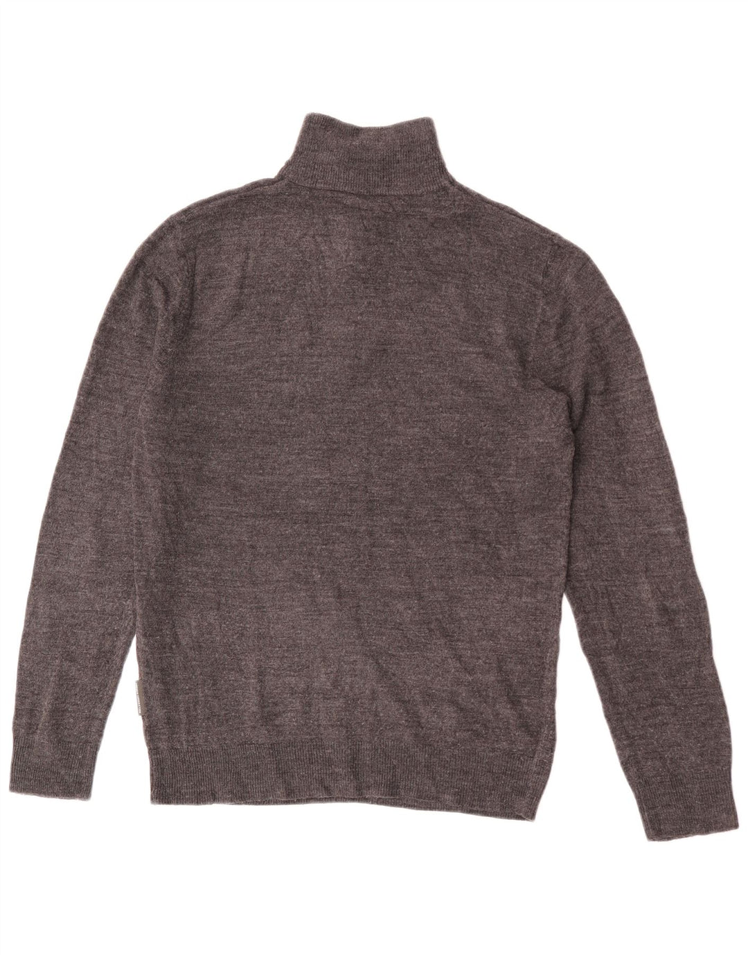 Męski sweter zapinany na zamek French Connection, duży, szary, nakrapiany akryl