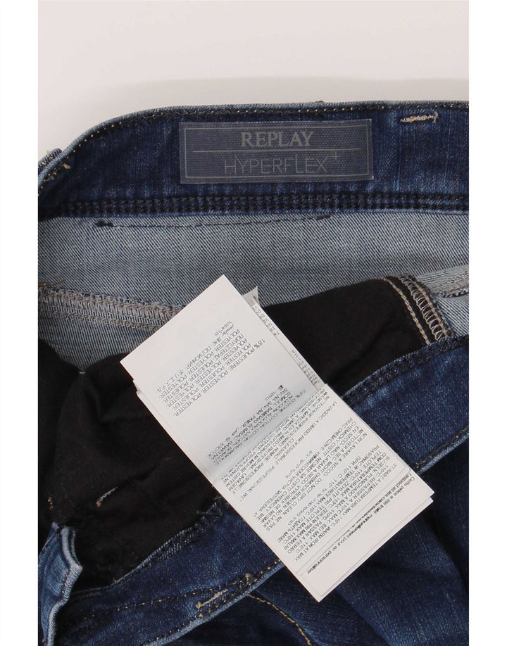 Męskie jeansy slim fit Replay W28 L30 Niebieskie bawełniane