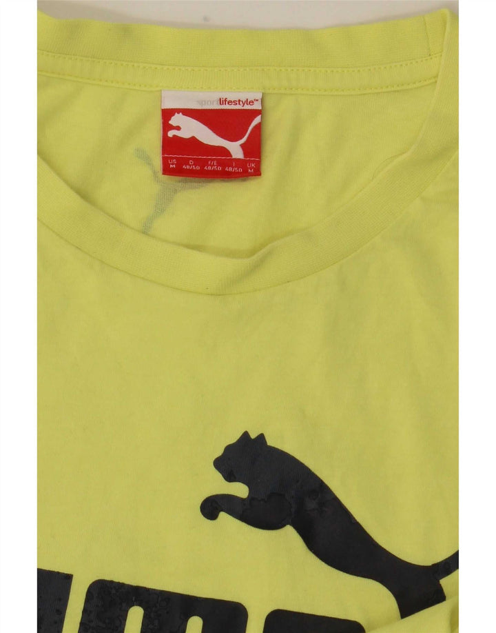 Męski T-shirt z grafiką Puma, średni żółty