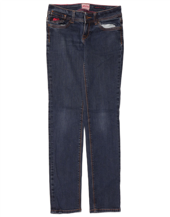 Damskie jeansy Superdry Cigarette W28 L32 Granatowe, bawełniane
