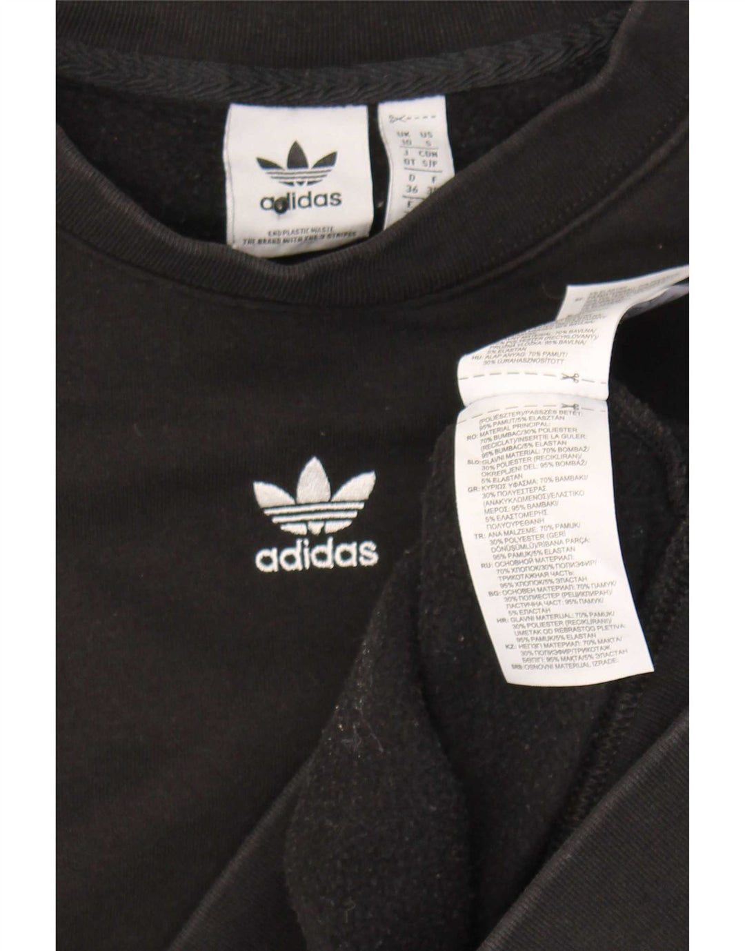Bluza damska Adidas Oversized Sweter UK 10 Mała czarna bawełna