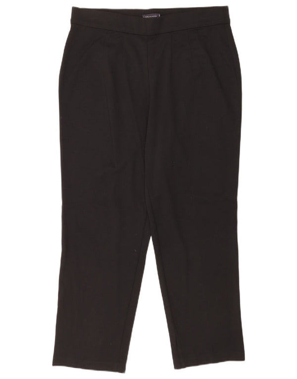 Marks & Spencer Damskie proste spodnie codzienne UK 16 duże W34 L27 czarne