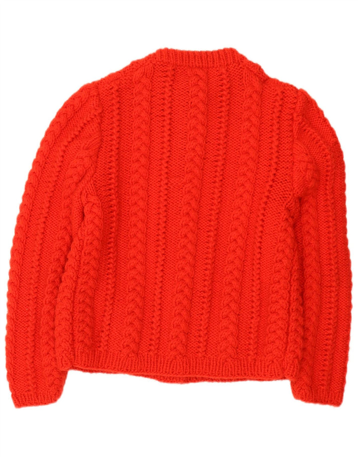 Sweter damski w stylu vintage, kardigan UK 14, średni czerwony