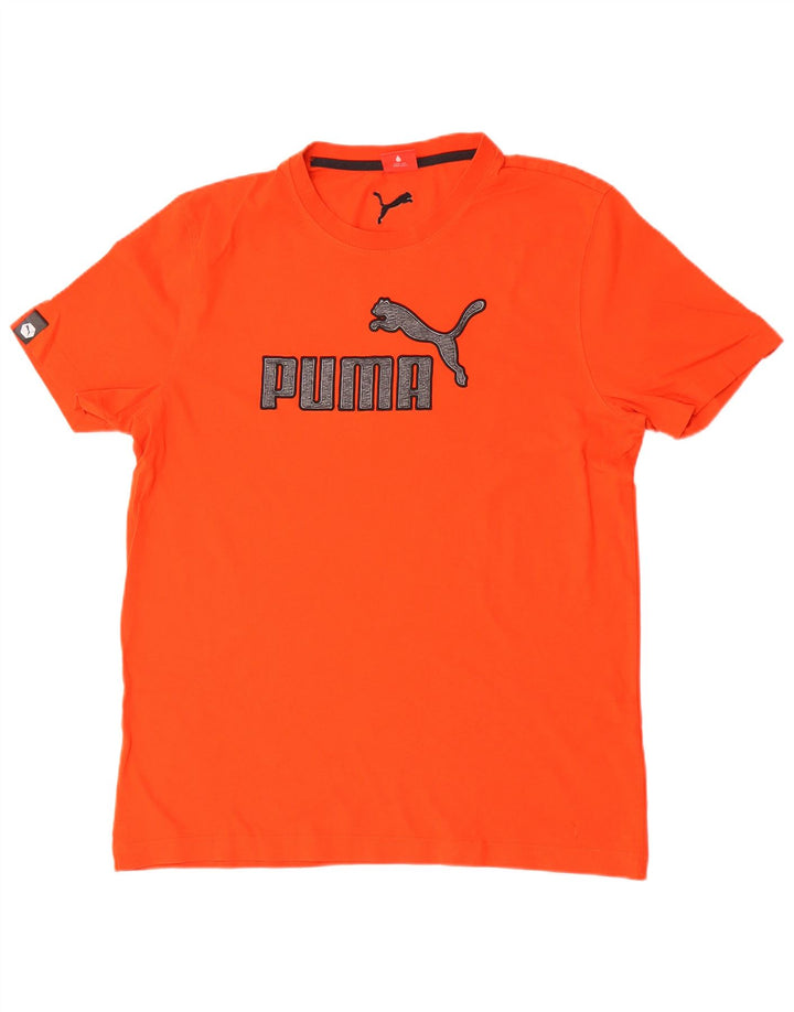 Męski T-shirt Puma z grafiką, duży, pomarańczowy, bawełniany