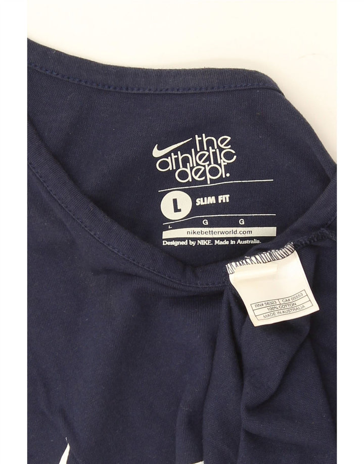 Męska kamizelka z grafiką Nike Slim Fit, duża, granatowa, bawełniana