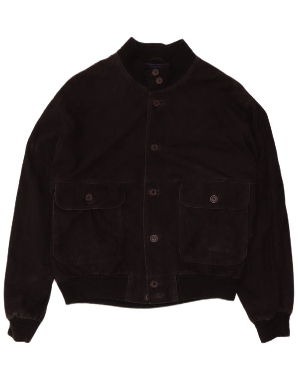 Męska zamszowa kurtka bomberka ZARRO IT 54 2XL czarna skóra