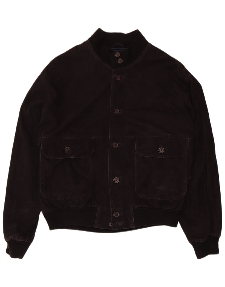 Męska zamszowa kurtka bomberka ZARRO IT 54 2XL czarna skóra