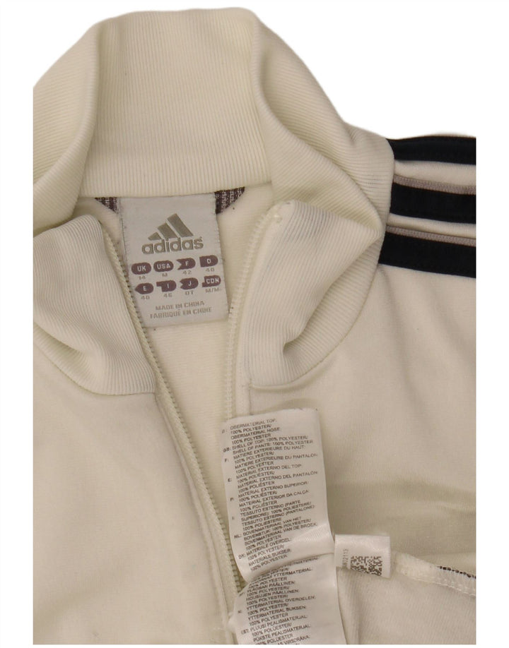 Damska kurtka dresowa ADIDAS UK 14, średni biały poliester