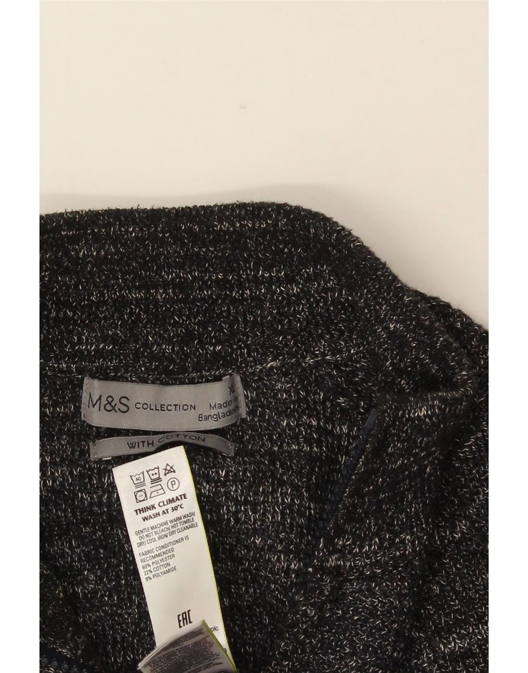 MARKS & SPENCER Męski sweter rozpinany XL Szary, plamkowany poliester