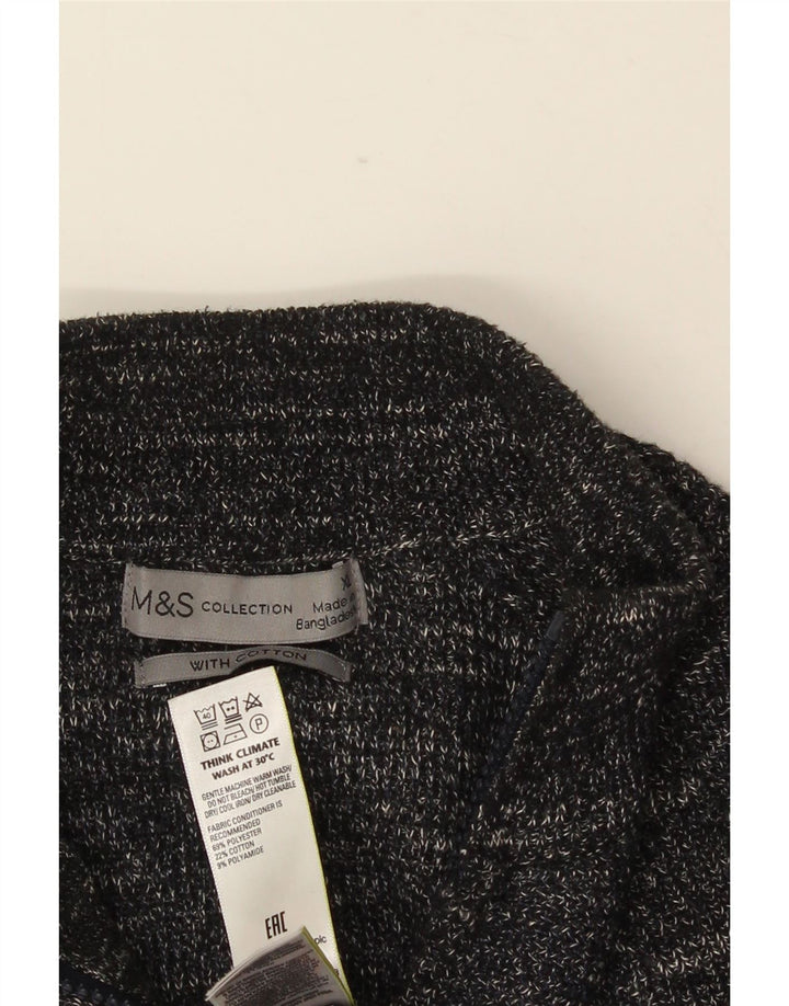 MARKS & SPENCER Męski sweter rozpinany XL Szary, plamkowany poliester