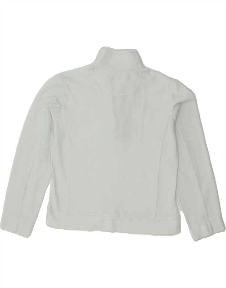 CHAMPION Womens Zip Neck Fleece Jumper UK 14 Medium White Polyester Vintage Champion and Second-Hand Champion from Messina Hembry 