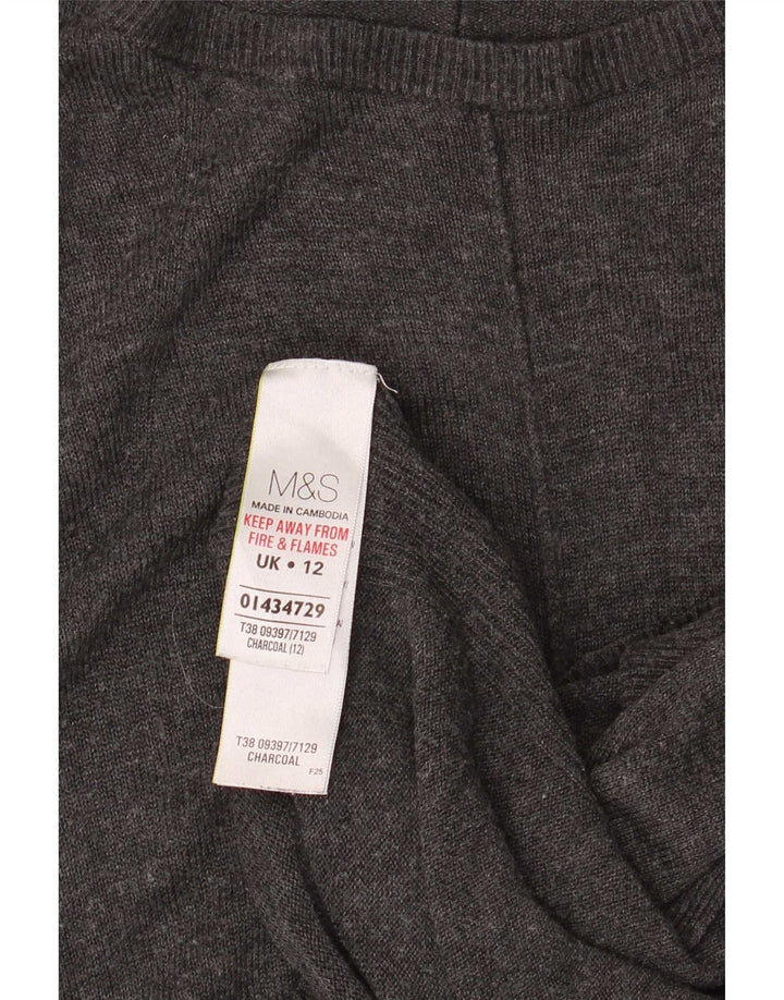 Marks & Spencer Damski sweter z rękawem 3/4 i dekoltem w łódkę UK 12 Medium Gre