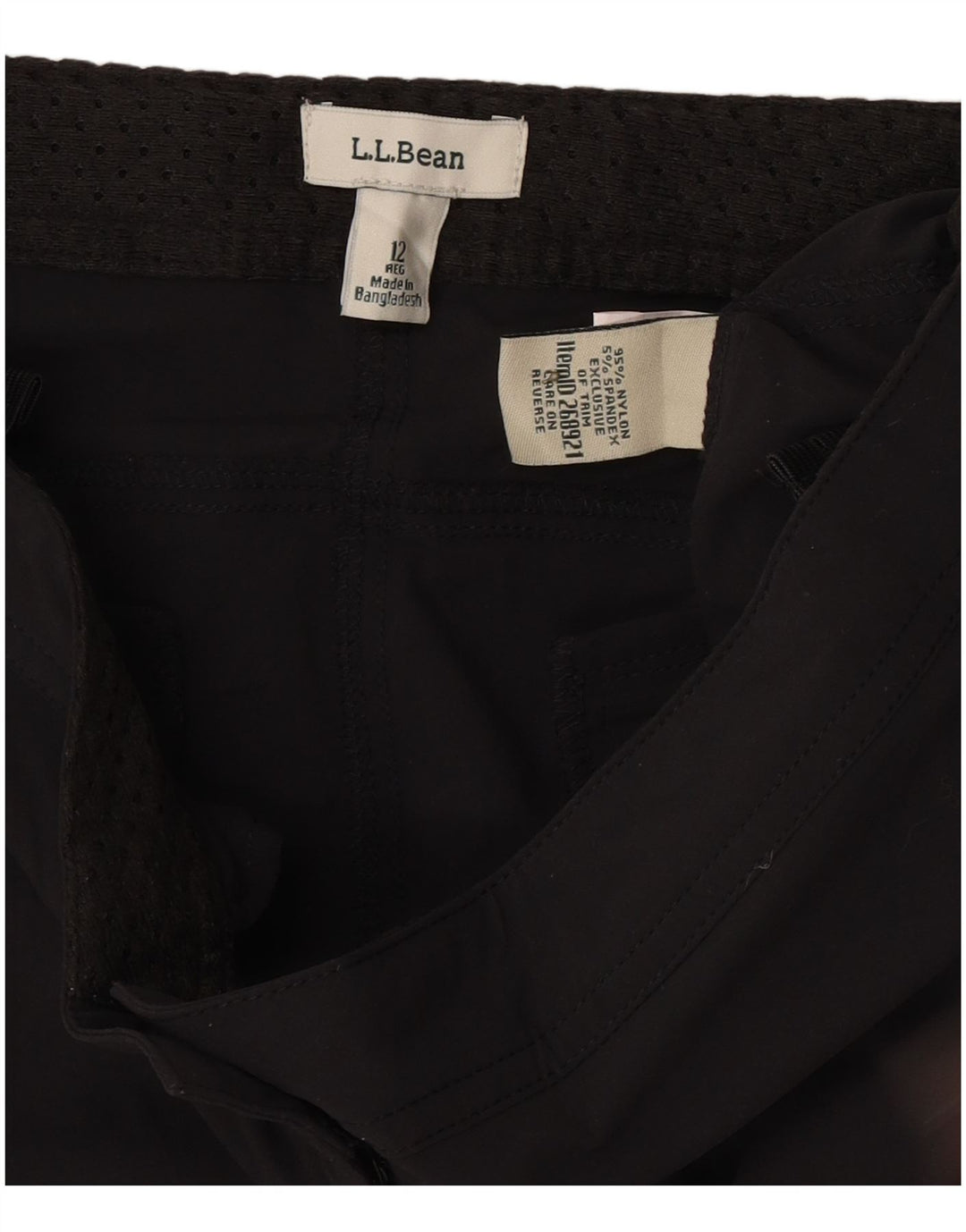 Damskie spodenki cargo L.L.Bean US 12 Large W34 z czarnego nylonu