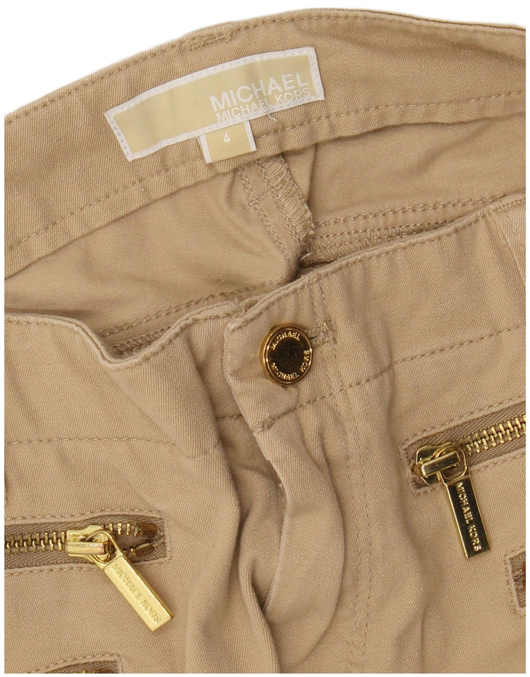 Spodnie damskie MICHAEL KORS Capri US 4 małe W30 L21 beżowe