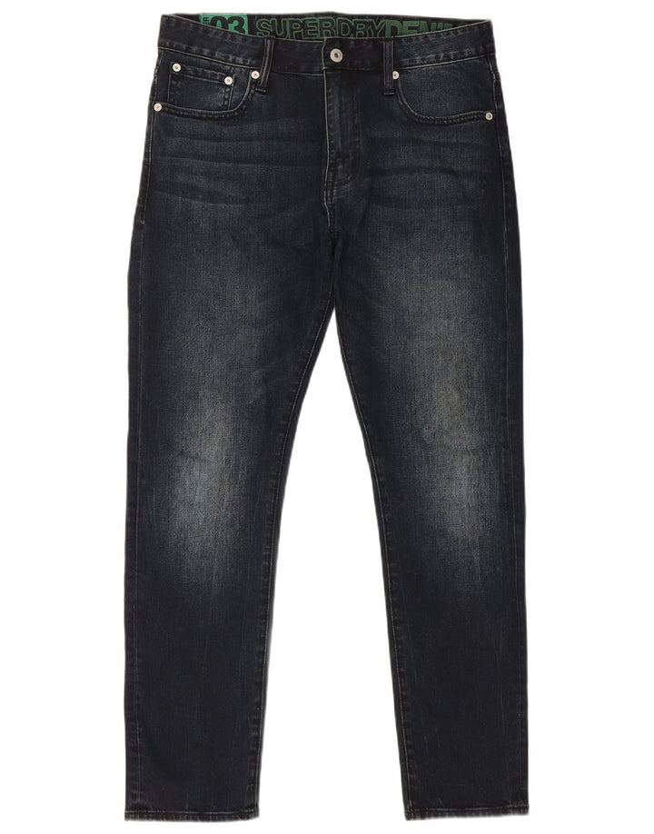 Męskie jeansy Superdry Slim W32 L30 Granatowa bawełna