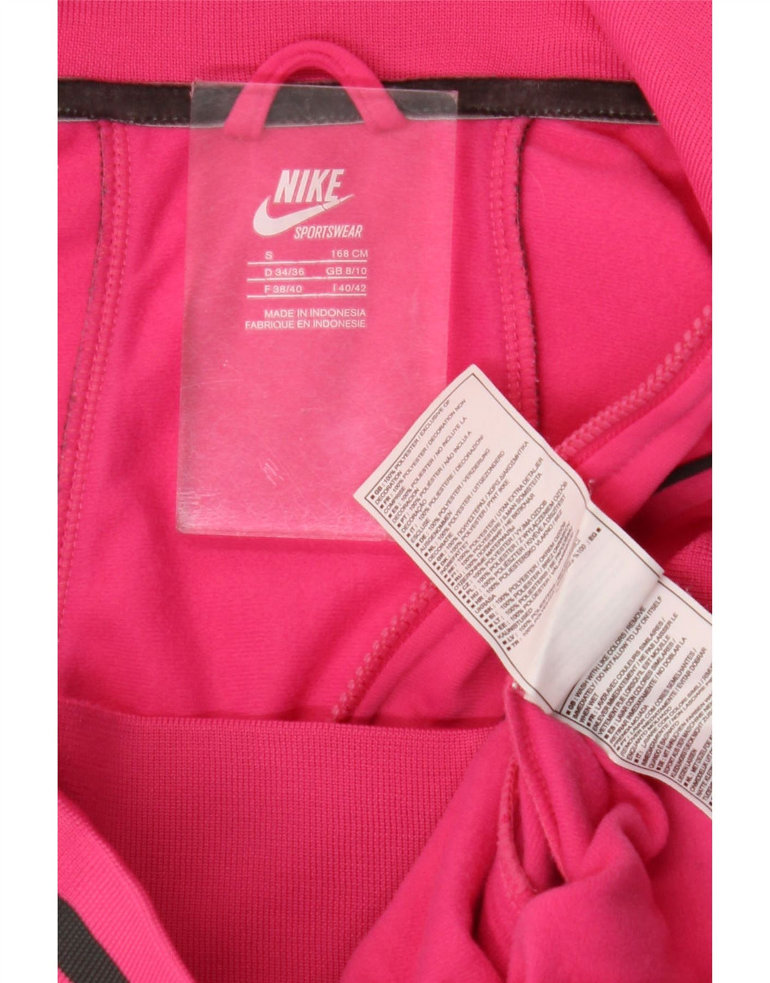 Damska kurtka dresowa Nike UK 8/10, mały, różowy, poliestrowy blok kolorów