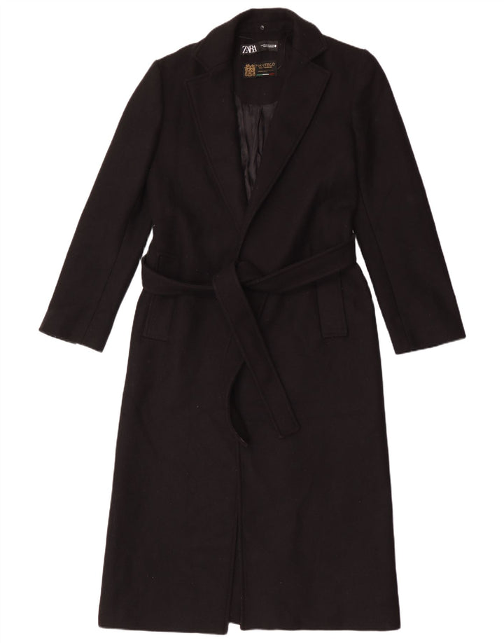 Płaszcz damski Zara Manteco UK 6 XS, czarny, wełniany