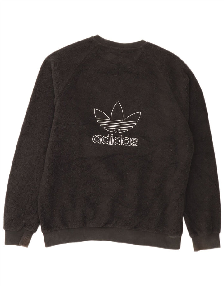 Męska bluza polarowa Adidas z grafiką, średni czarny poliester