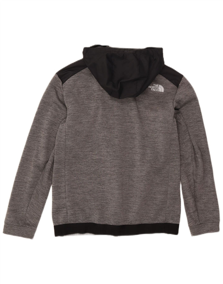 Męski sweter z kapturem i zamkiem The North Face, mały, szary, z blokami kolorów, poliester