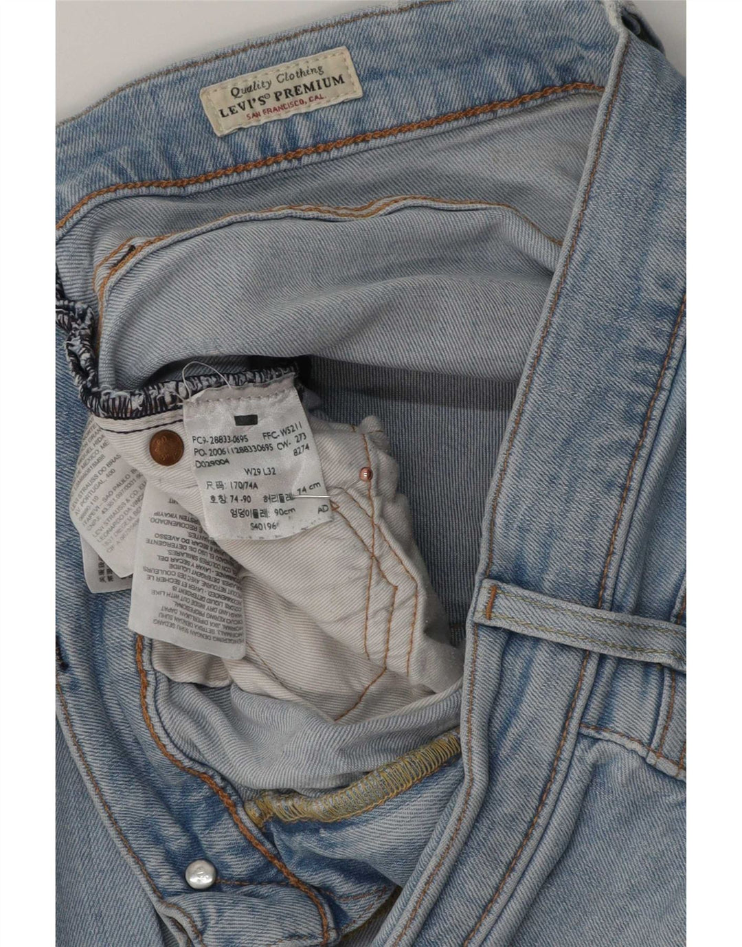 Męskie jeansy slim fit Levi's W29 L32 Niebieskie bawełniane