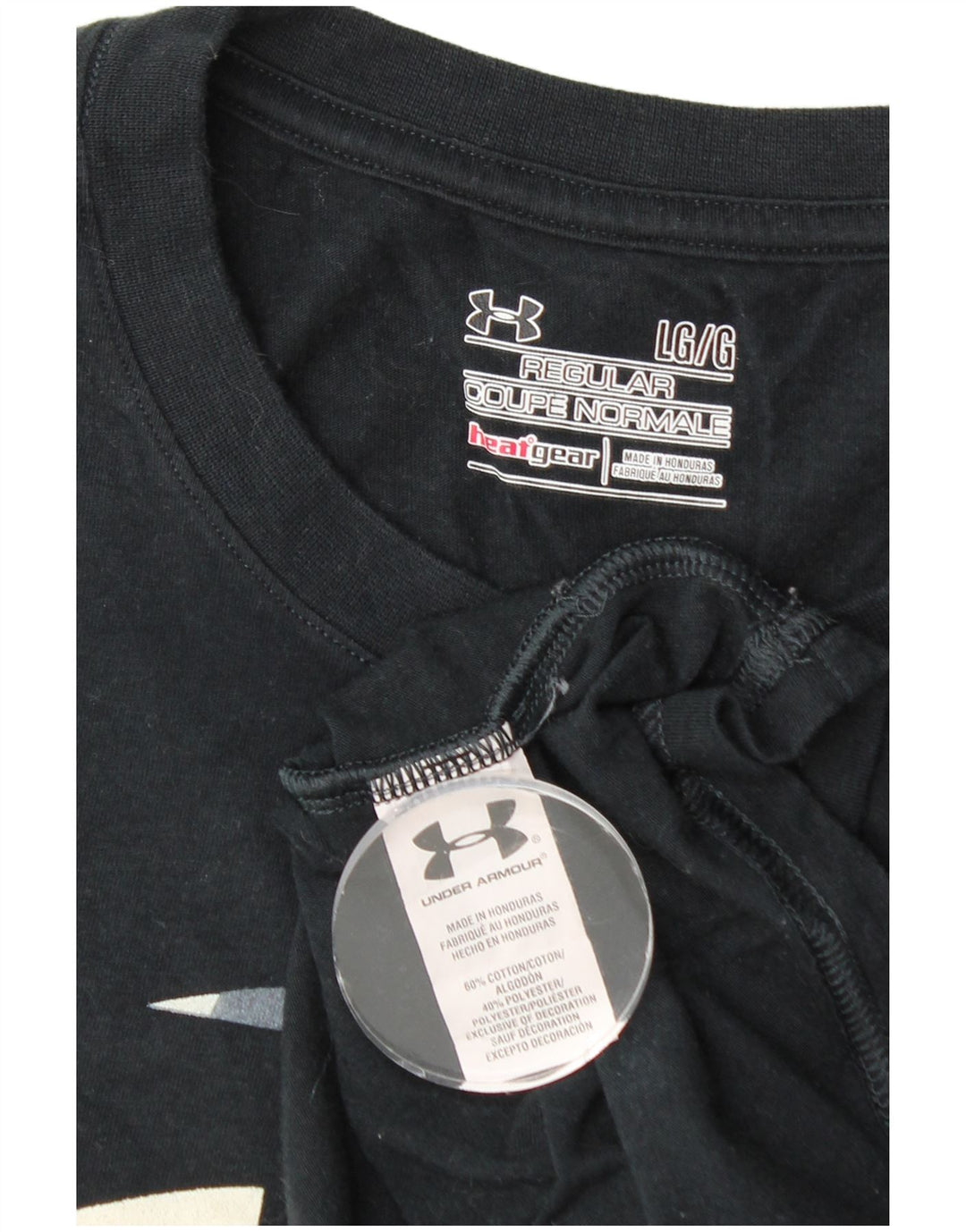 UNDER ARMOUR Męski T-shirt Heat Gear Regular z grafiką, duży, czarny, bawełniany