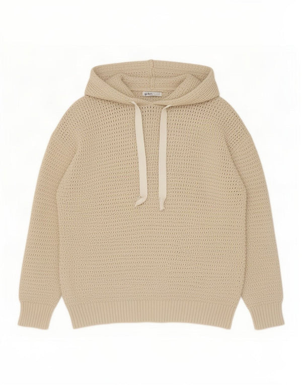 Męski sweter z kapturem Zara, duży, beżowy