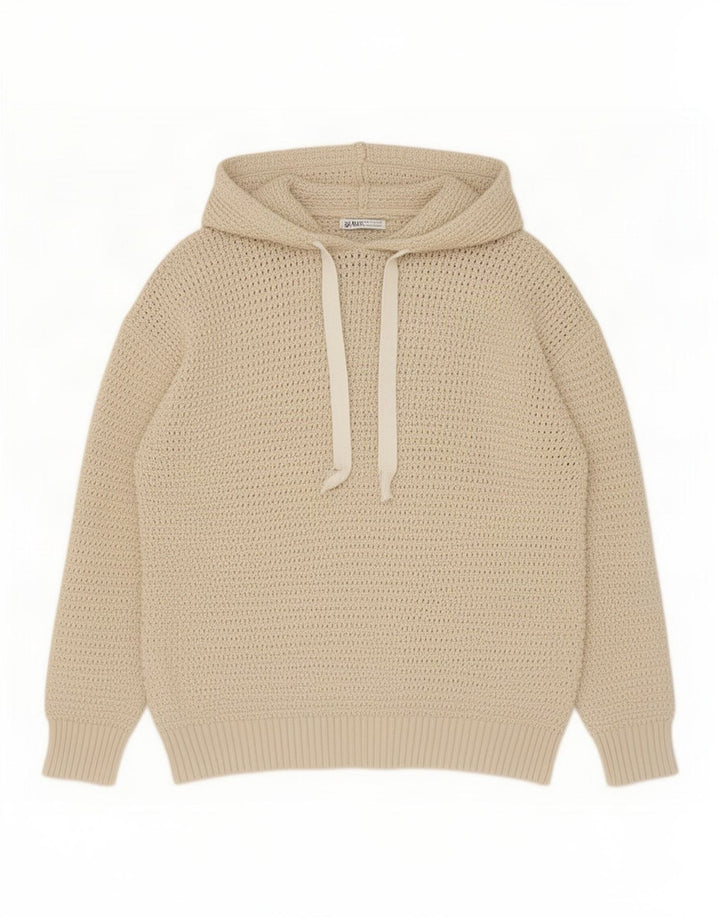 Męski sweter z kapturem Zara, duży, beżowy