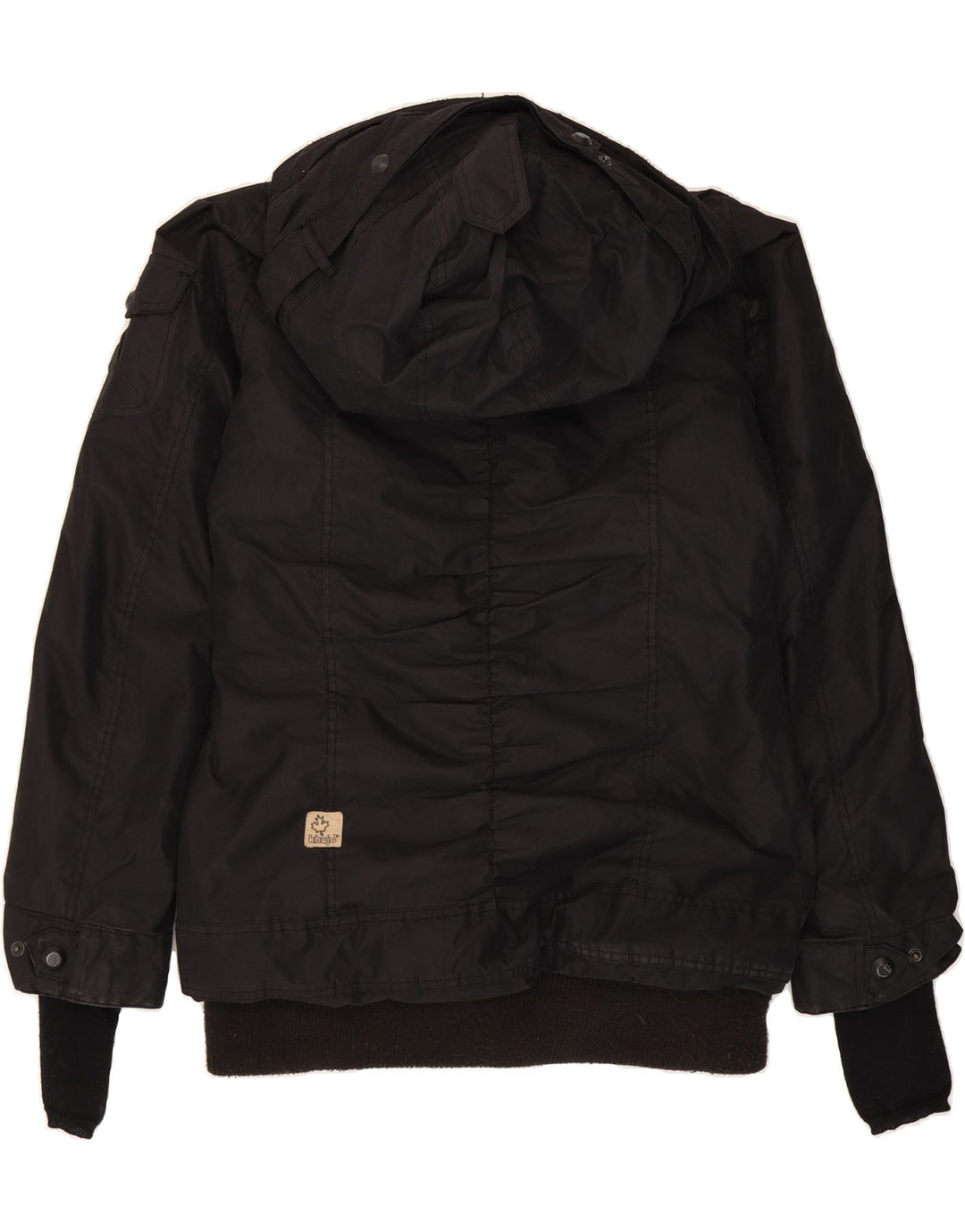 KHUJO Womens Hooded Windbreaker Jacket UK 18 XL Black Polyester Vintage KHUJO and Second-Hand KHUJO from Messina Hembry 