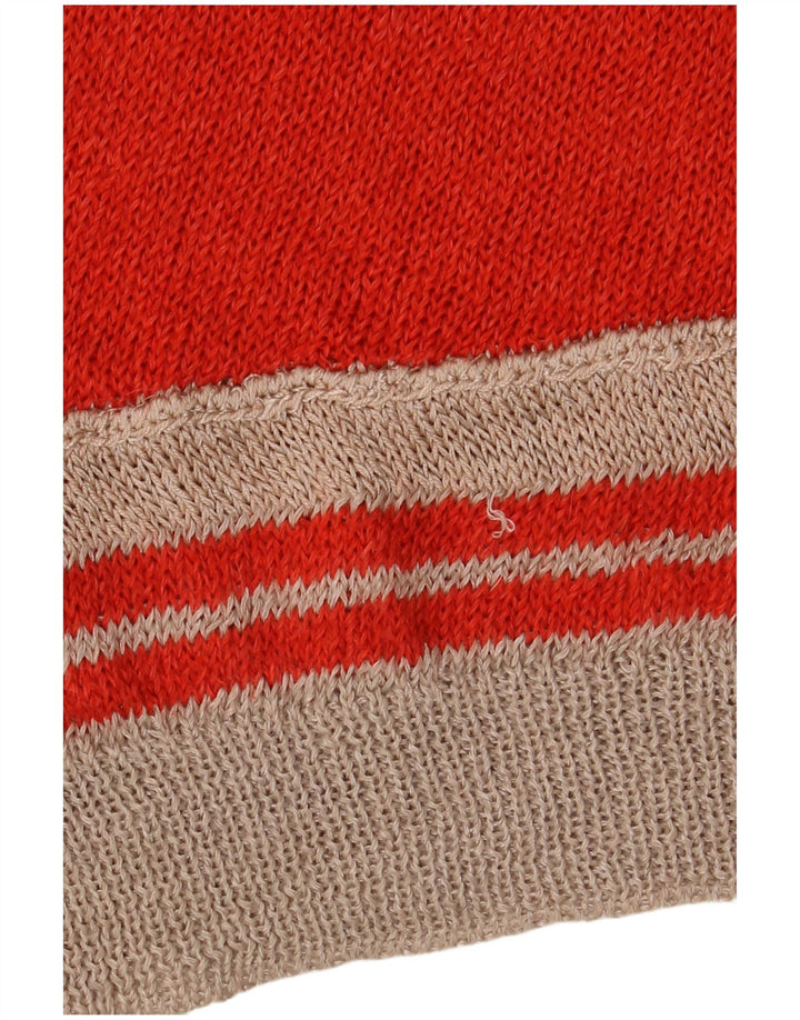 Damski sweter w stylu vintage, z grafiką w kształcie łódki, IT 44, średni czerwony