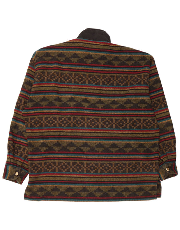 Vintage męski sweter z zamkiem błyskawicznym XL, wielokolorowy Fair Isle
