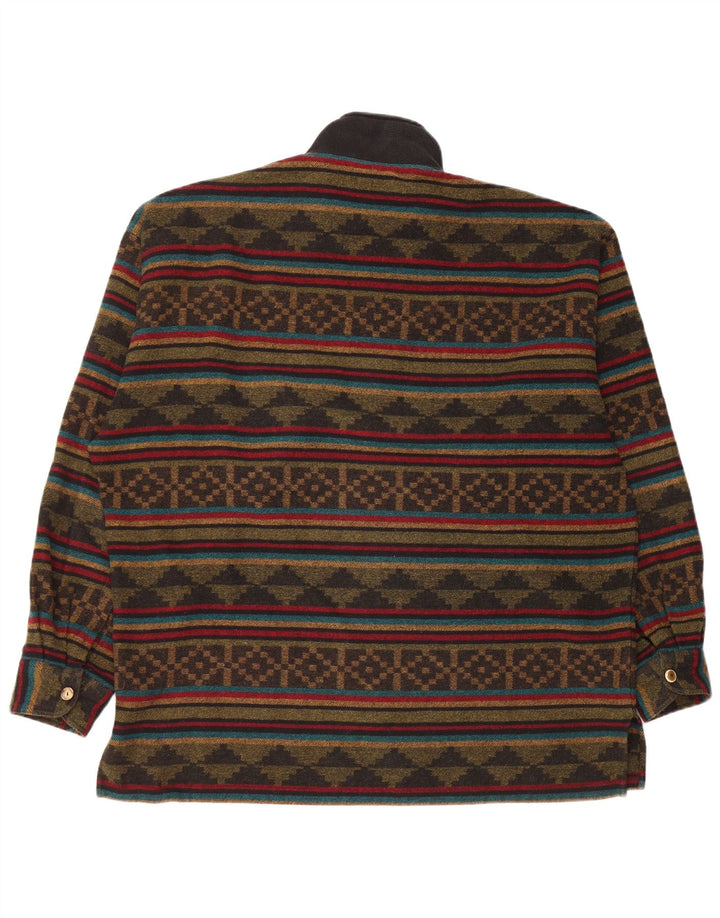 Vintage męski sweter z zamkiem błyskawicznym XL, wielokolorowy Fair Isle