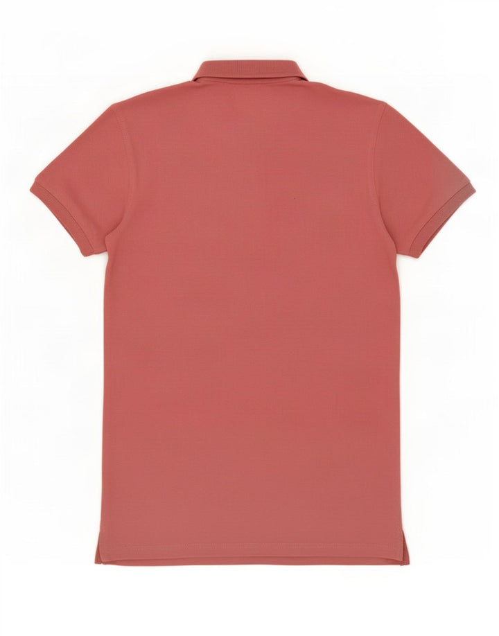 Męska koszulka polo Benetton Regular, mała, różowa, bawełniana