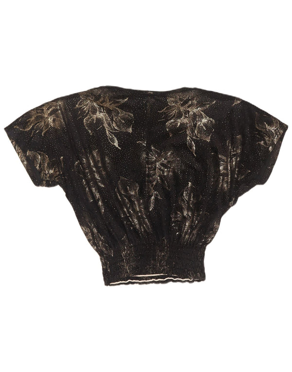 Damska bluzka typu oversize Diana Bentall Top UK 10 Small Black Floral