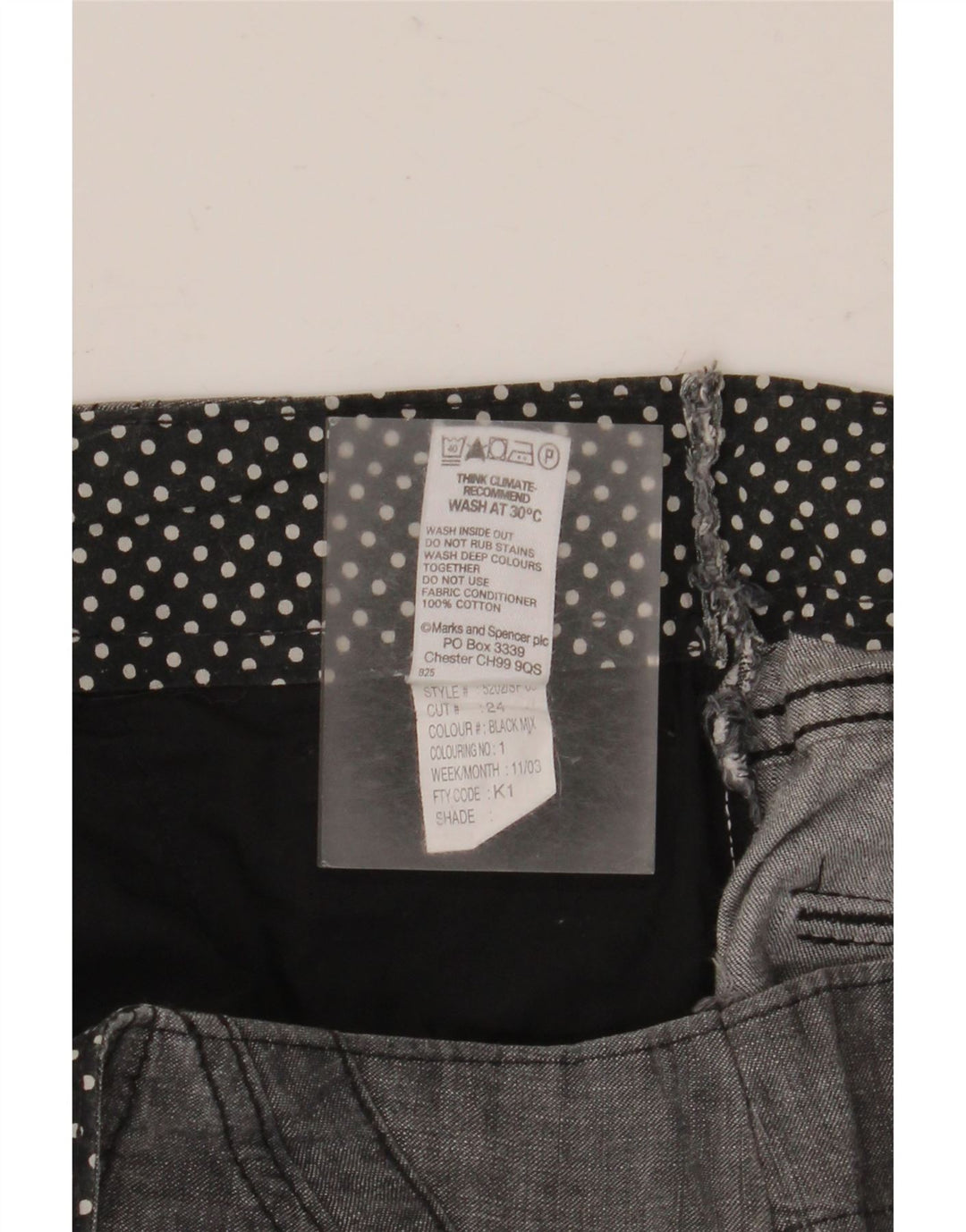Damskie spodenki Chino MARKS & SPENCER UK 12 Medium W30, czarna bawełna