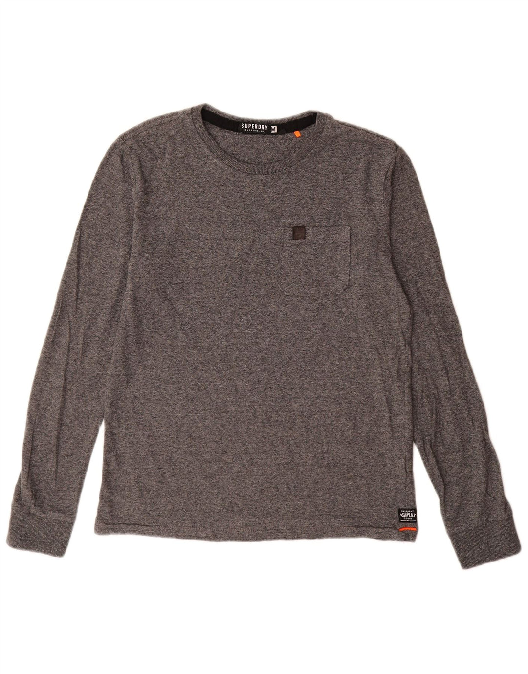 Męski top Superdry z długim rękawem, średnioszary, bawełniany