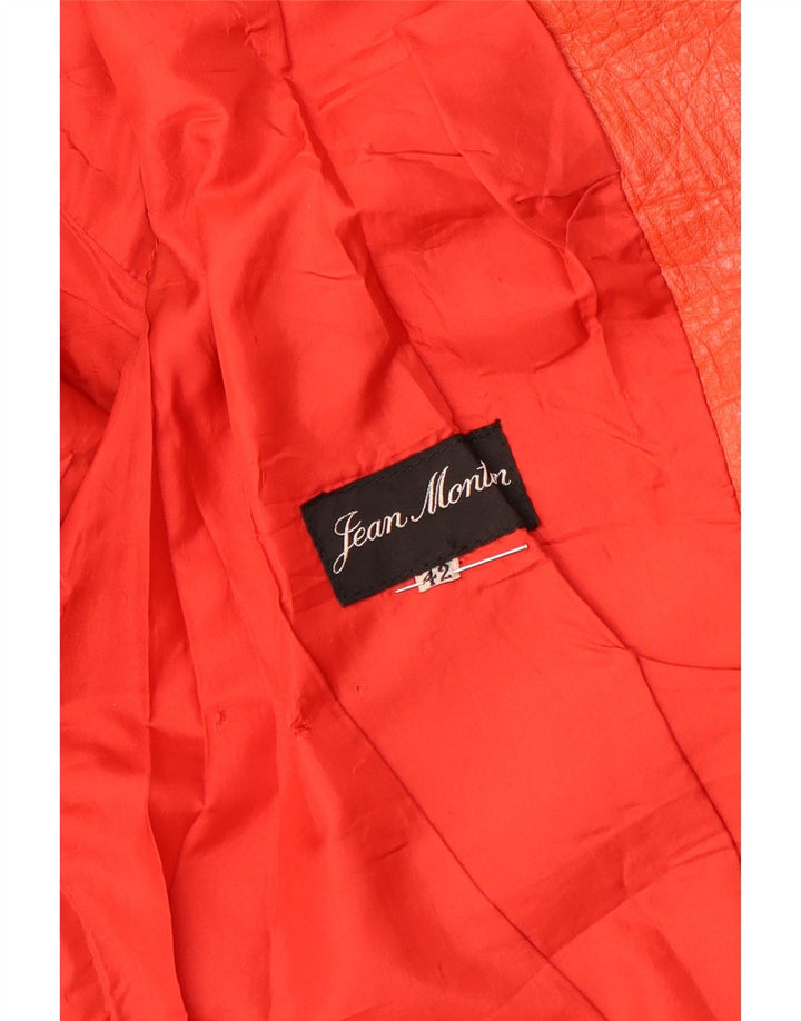 Damska marynarka skórzana zapinana na 2 guziki w stylu VINTAGE IT 42 Średnia pomarańcza