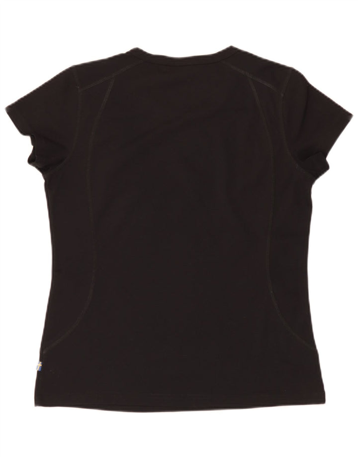 T-shirt damski Fjall Raven Top UK 14, średni czarny poliester