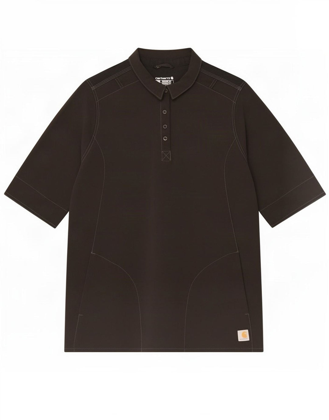 Męska koszula pulowerowa z krótkim rękawem Carhartt, nowoczesny krój, XL, czarny poliester