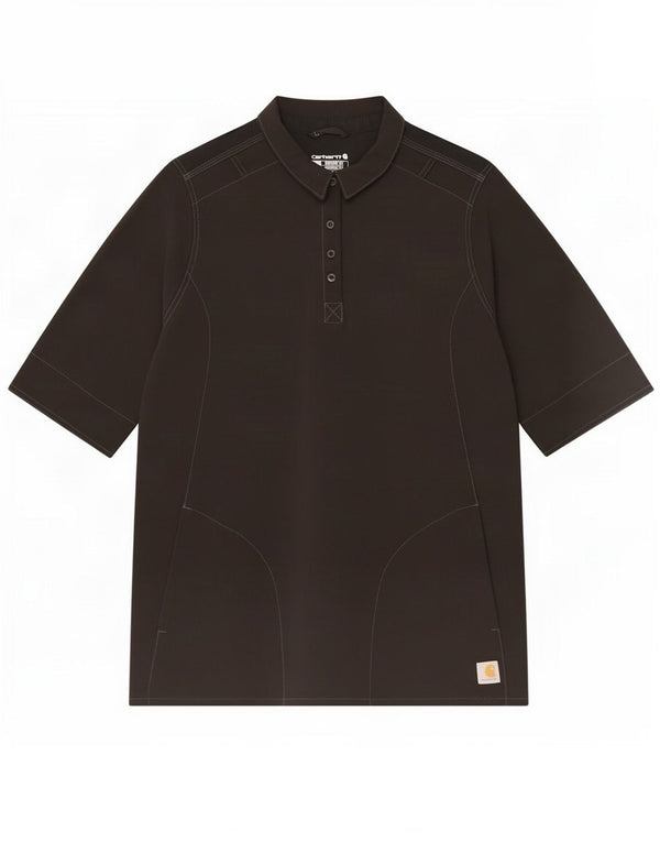 Męska koszula pulowerowa z krótkim rękawem Carhartt, nowoczesny krój, XL, czarny poliester