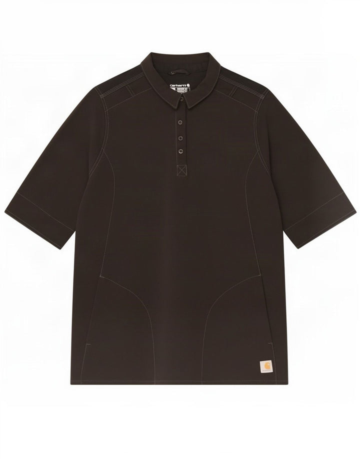 Męska koszula pulowerowa z krótkim rękawem Carhartt, nowoczesny krój, XL, czarny poliester