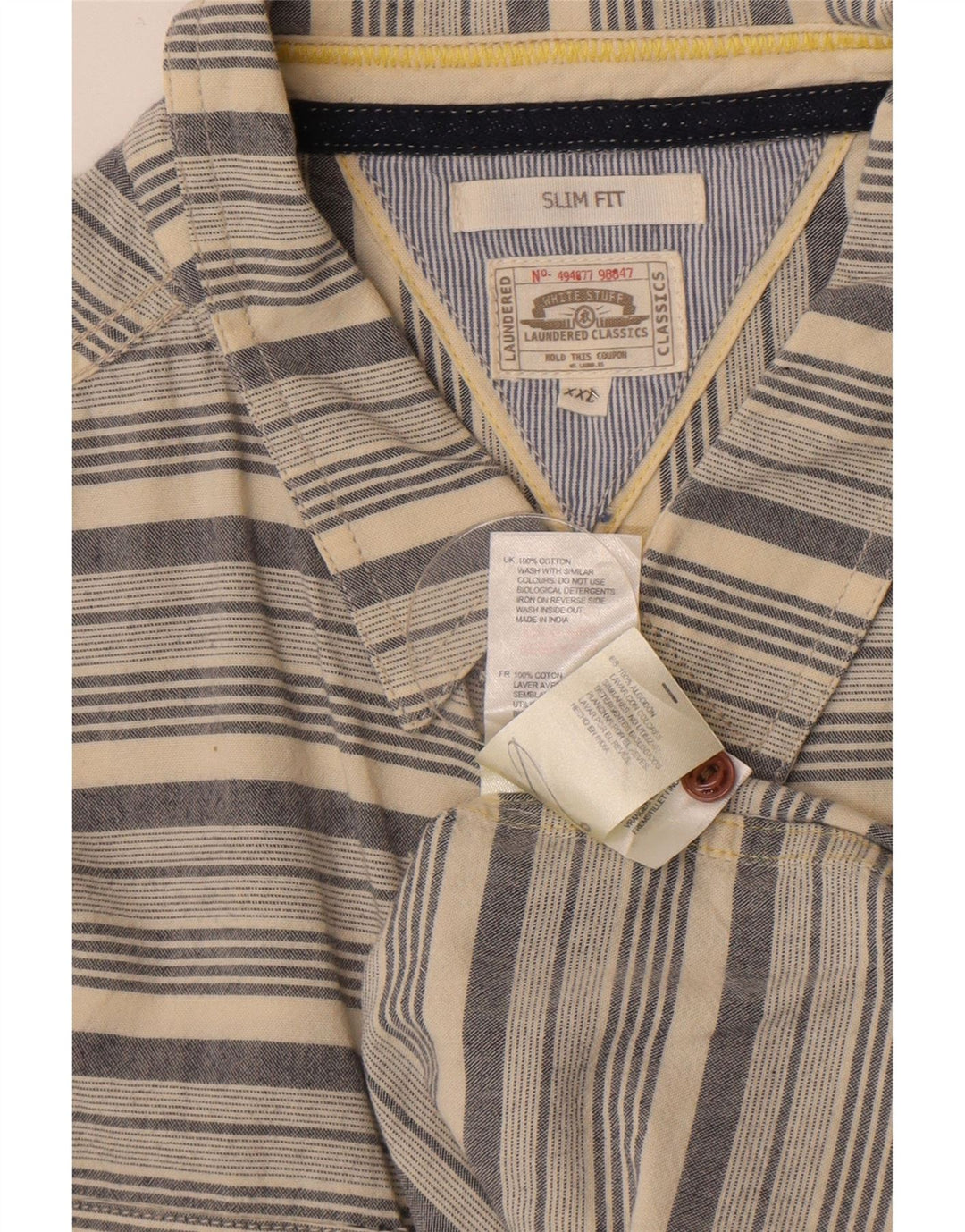 Koszula męska Slim Fit White Stuff 2XL, bawełniana w beżowe paski