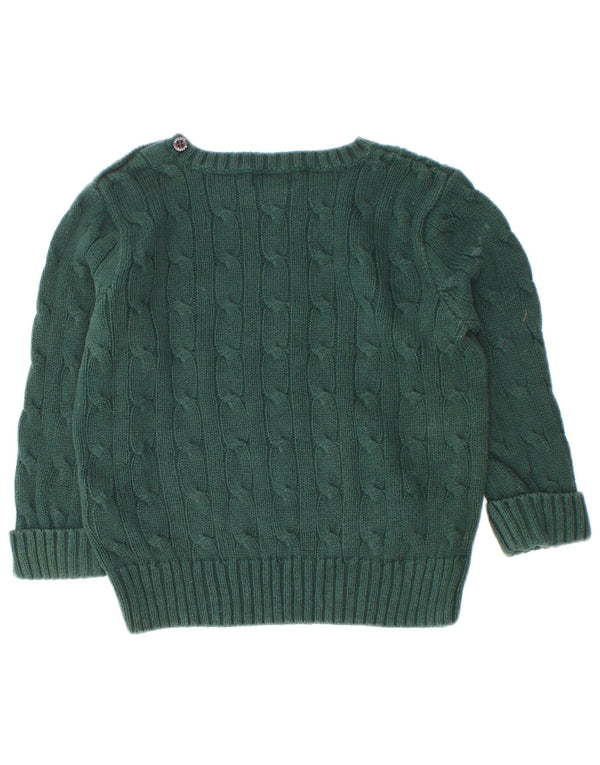 Ralph Lauren Chłopięcy sweter z dekoltem w łódkę 18-24 miesięcy Zielony, bawełniany