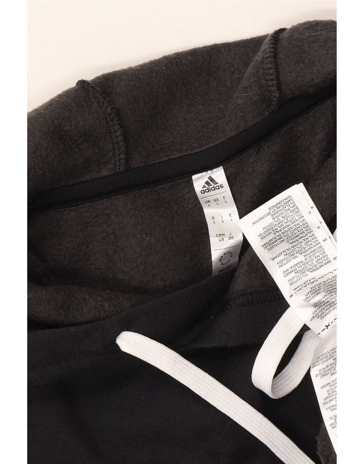 ADIDAS Mens Hoodie Jumper Large Black Cotton Vintage Adidas and Second-Hand Adidas from Messina Hembry 