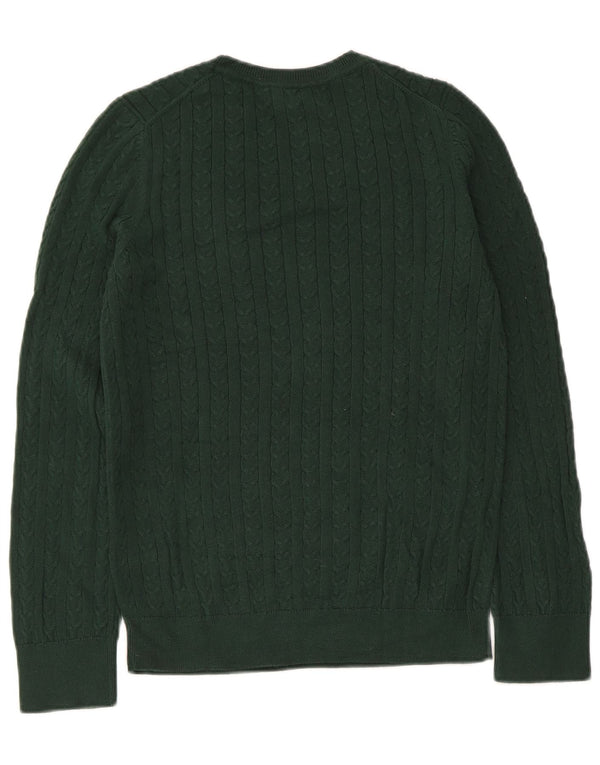 Tommy Hilfiger Womens Crew Neck Jumper Sweater UK 14 Medium Green